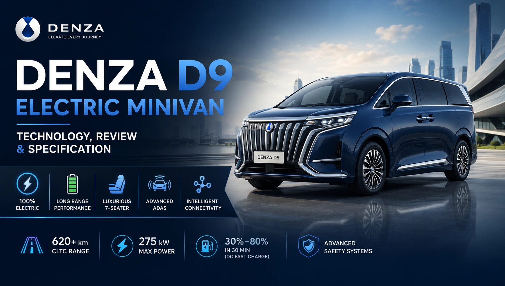 Denza D9 - Electric MPV Car Technology Review