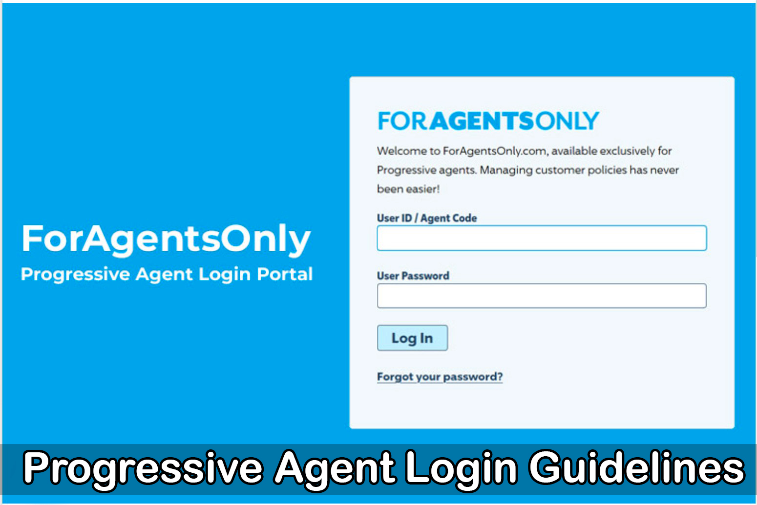 Progressive Agent Login Guidelines