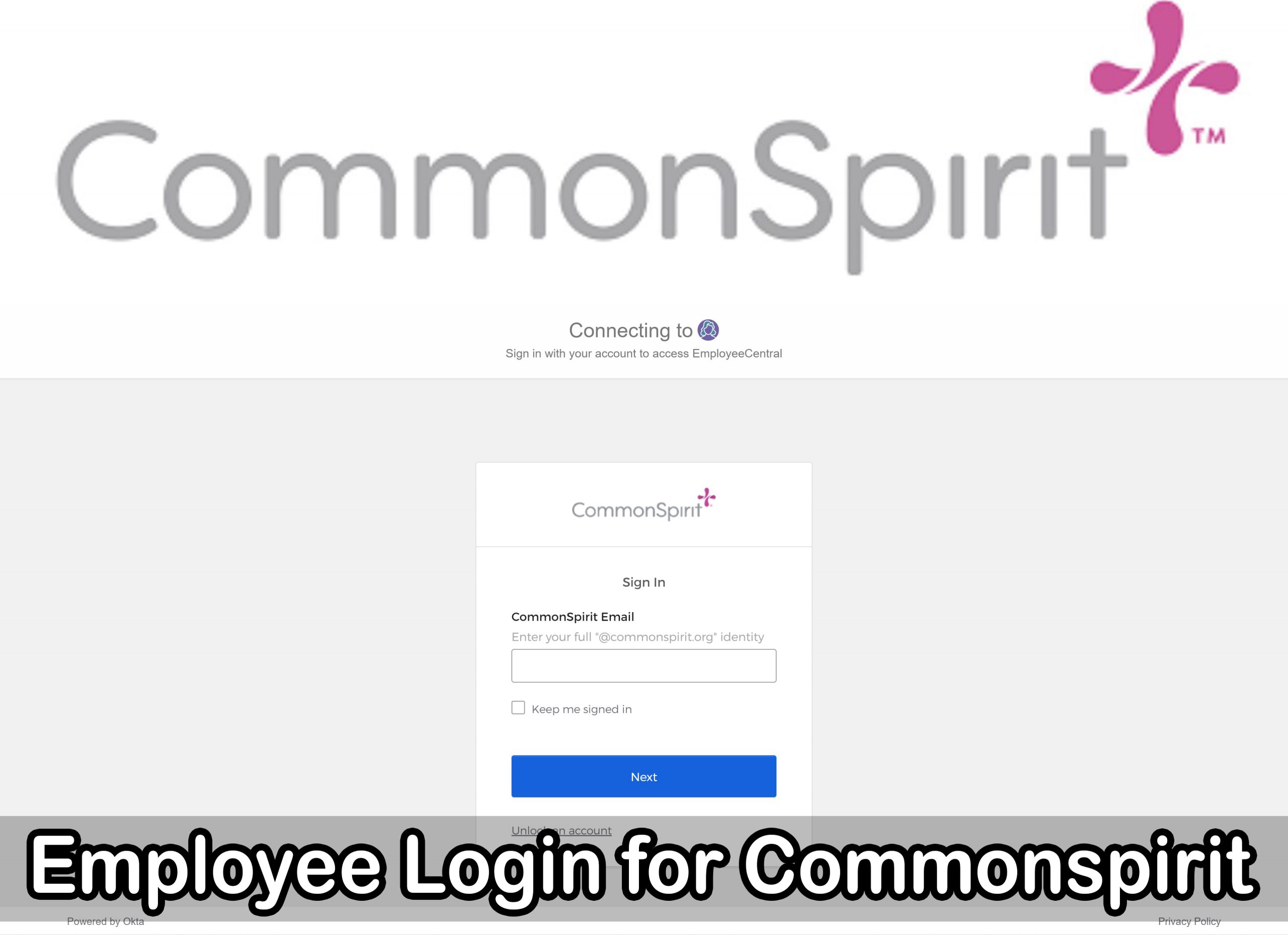 Employee Login for Commonspirit
